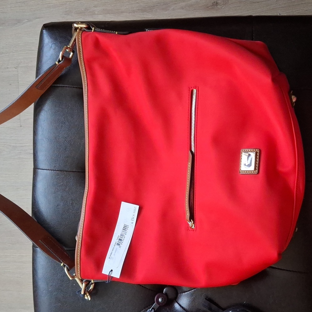 Dooney and Bourke Red Nylon Hobo Shoulder Bag